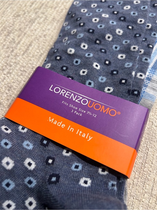 Lorenzo Uomo Other - Lorenzo Uomo Navy Blue / grey Dress Socks 2 : pair only /new 7 1/2 -12